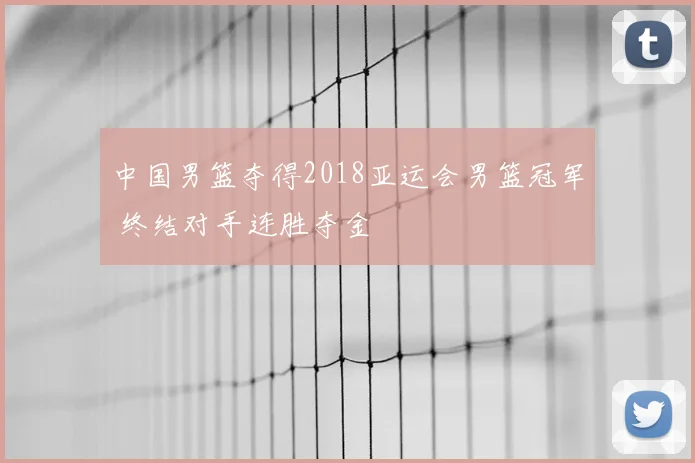 中国男篮夺得2018亚运会男篮冠军 终结对手连胜夺金